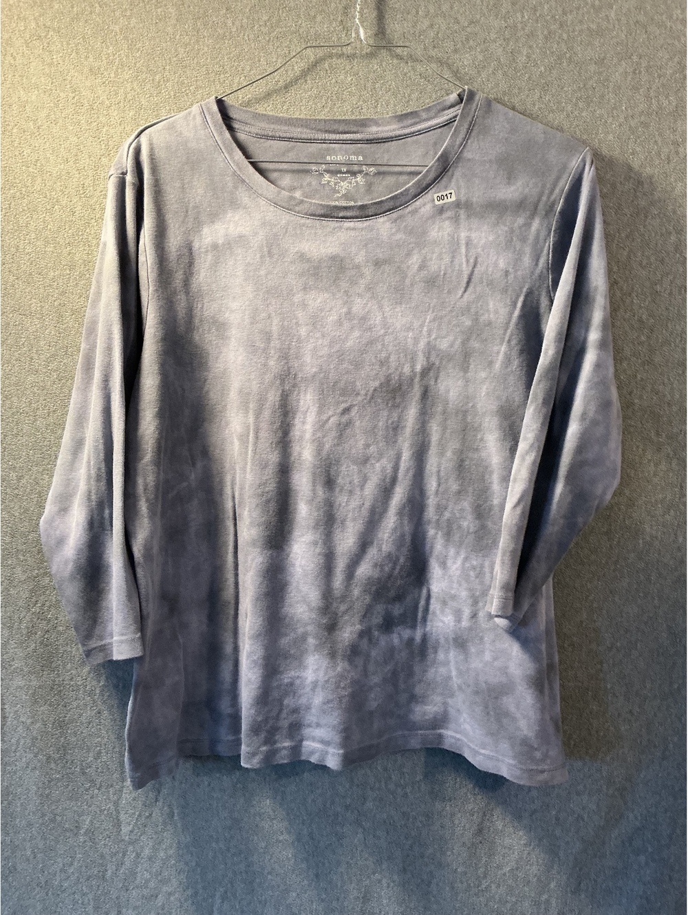 Sonoma tie dye 3 quarter sleeve top gray size 1X